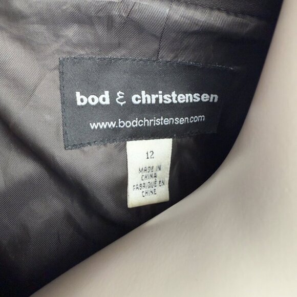 BOD & CHRISTENSEN Chocolate Brown Fitted Genuine Leather Hips Lenght Jacket 12 - Picture 6 of 9